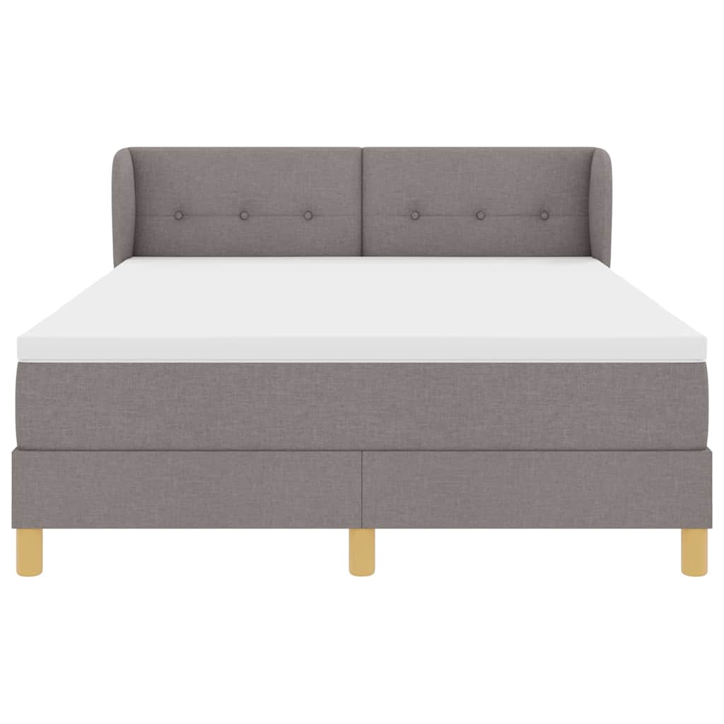 Postel s boxspringem s matrací s čelo Taupe 160 x 200 cm textil - obrázek 7