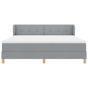 Postel s boxspringem s čelo Světle šedá 180 x 200 cm textil - obrázek 7