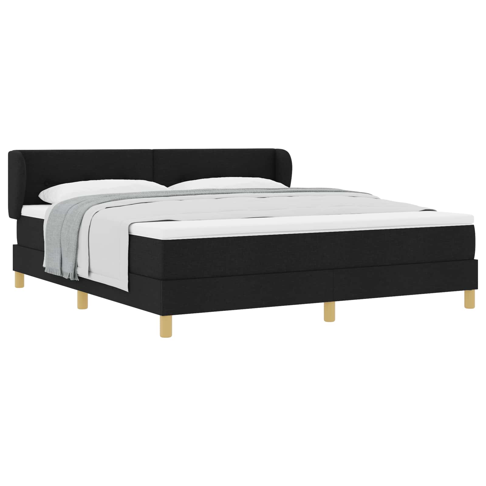 Thumbnail - vidaXL Boxspringbett mit Matratze Schwarz 180 x 200 cm Stoff