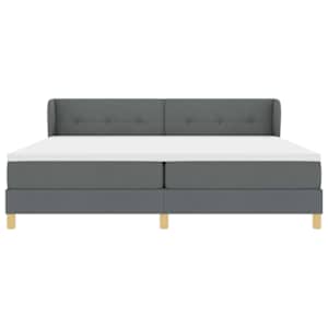 Postel s boxspringem s čelo Tmavě šedá 200 x 200 cm textil - obrázek 7