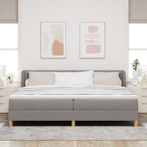 Postel s boxspringem s čelo Taupe 200 x 200 cm textil - obrázek 3