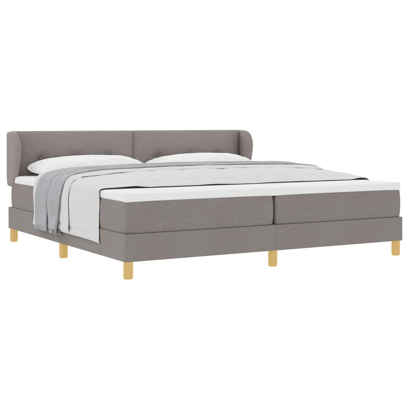Postel s boxspringem s matrací s čelo Taupe 200 x 200 cm textil - obrázek 2
