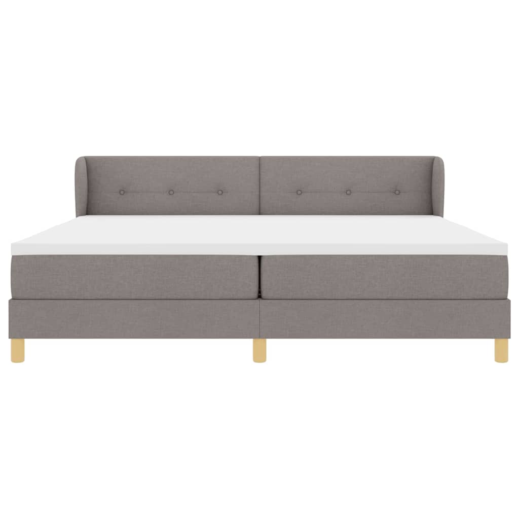 Postel s boxspringem s matrací s čelo Taupe 200 x 200 cm textil - obrázek 7