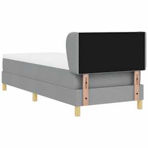 Postel s boxspringem s čelo Světle šedá 80 x 200 cm textil - obrázek 9