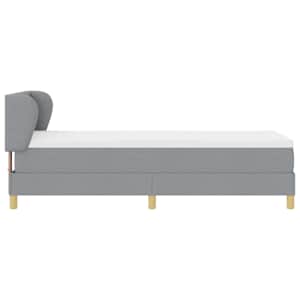 Postel s boxspringem s čelo Světle šedá 80 x 200 cm textil - obrázek 8