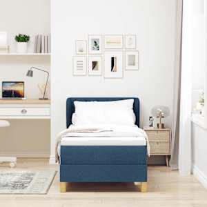 Postel s boxspringem s čelo Modrá 80 x 200 cm textil - obrázek 3