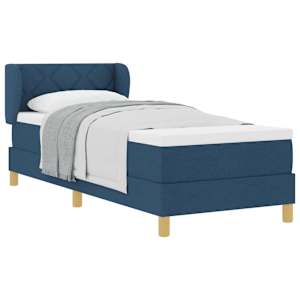 Postel s boxspringem s čelo Modrá 80 x 200 cm textil - obrázek 2
