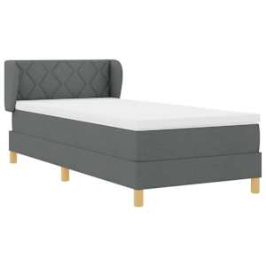 Postel s boxspringem s čelo Tmavě šedá 90 x 190 cm textil - obrázek 6
