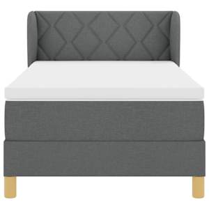 Postel s boxspringem s čelo Tmavě šedá 90 x 190 cm textil - obrázek 7