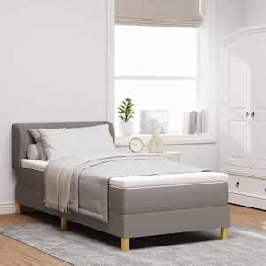 Postel s boxspringem s čelo Taupe 90 x 190 cm textil - obrázek 1