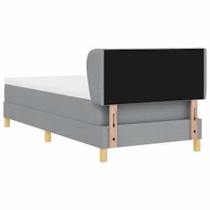 Postel s boxspringem s čelo Světle šedá 100 x 200 cm textil - obrázek 9