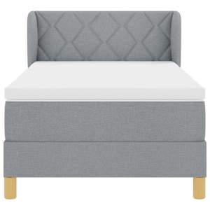 Postel s boxspringem s čelo Světle šedá 100 x 200 cm textil - obrázek 7