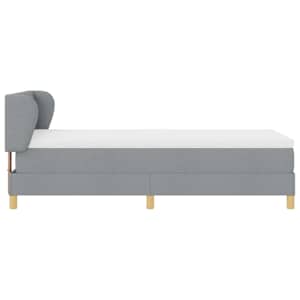 Postel s boxspringem s čelo Světle šedá 100 x 200 cm textil - obrázek 8