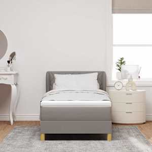 Postel s boxspringem s čelo Taupe 100 x 200 cm textil - obrázek 3