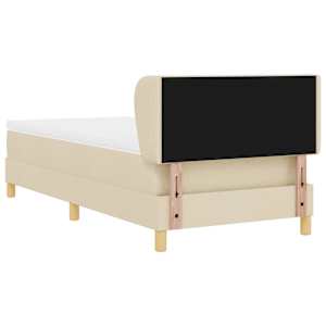 Postel s boxspringem s čelo Krémová 100 x 200 cm textil - obrázek 9