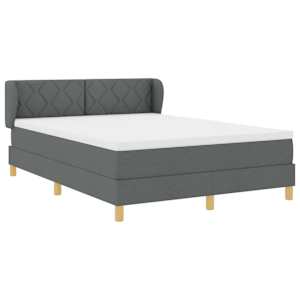 Postel s boxspringem s čelo Tmavě šedá 140 x 190 cm textil - obrázek 6