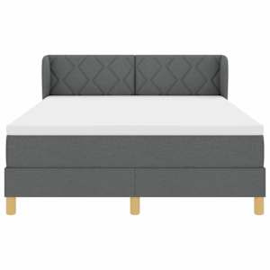 Postel s boxspringem s čelo Tmavě šedá 140 x 190 cm textil - obrázek 7