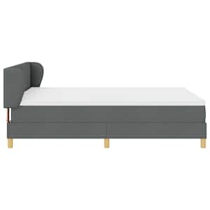 Postel s boxspringem s čelo Tmavě šedá 140 x 190 cm textil - obrázek 8