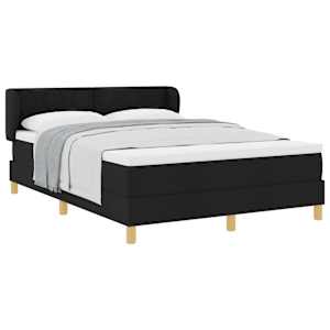 Postel s boxspringem s čelo Černá 140 x 190 cm textil - obrázek 2