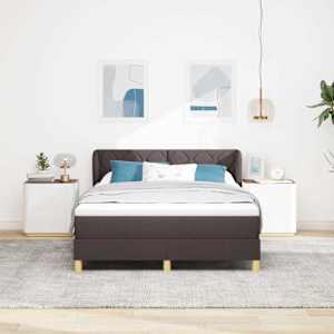 Postel s boxspringem s matrací Tmavě hnědá 140 x 200 cm textil - obrázek 3