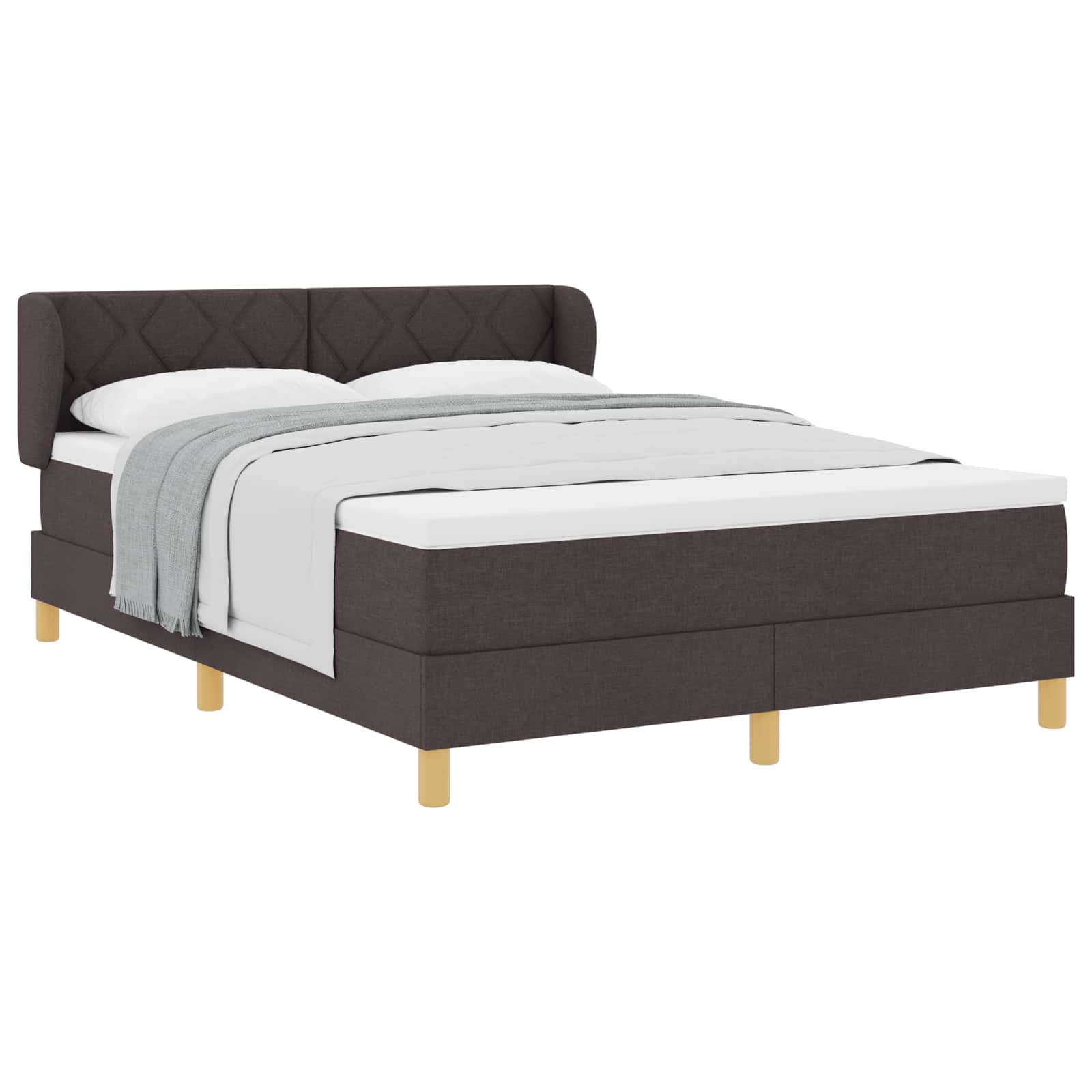 Thumbnail - vidaXL Boxspringbett mit Matratze Dunkelbraun 140 x 200 cm Stoff
