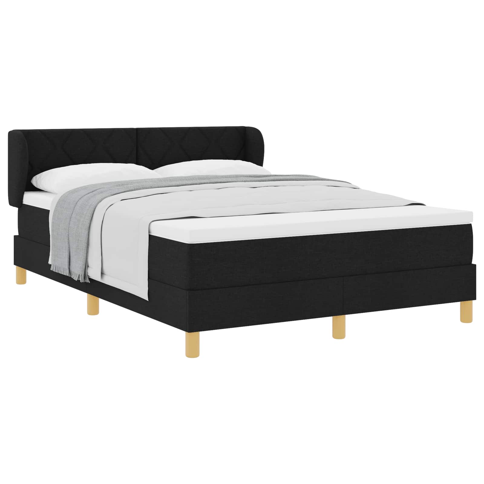 Thumbnail - vidaXL Boxspringbett mit Matratze Schwarz 160 x 200 cm Stoff