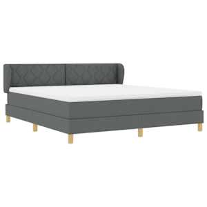 Postel s boxspringem s čelo Tmavě šedá 180 x 200 cm textil - obrázek 6