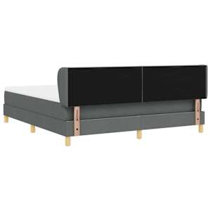 Postel s boxspringem s čelo Tmavě šedá 180 x 200 cm textil - obrázek 9