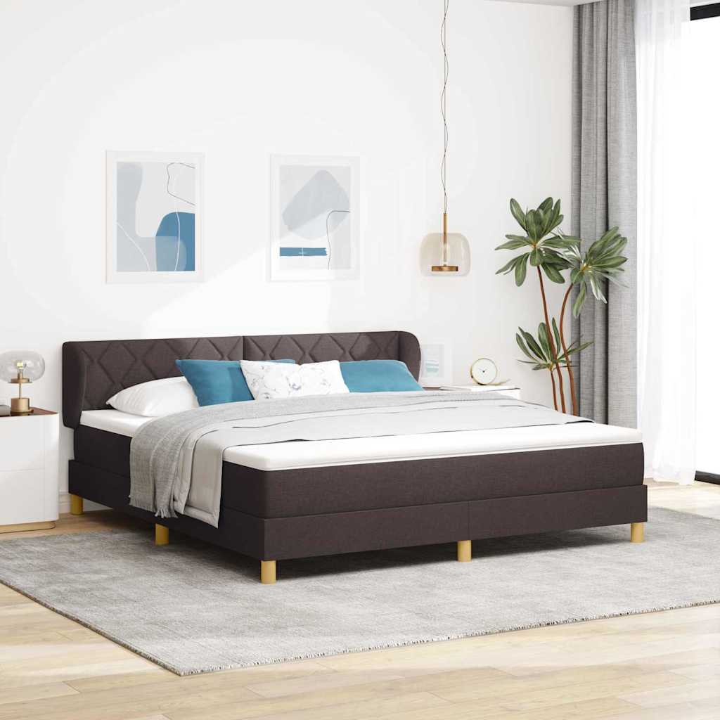Box Spring Voodi Madratsiga - Tumepruun, 180x200 cm, Kangas