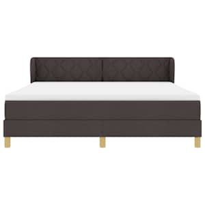 Postel s boxspringem s čelo Tmavě hnědá 180 x 200 cm textil - obrázek 7
