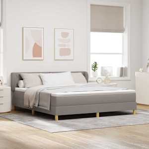 Postel s boxspringem s matrací s čelo Taupe 180 x 200 cm textil - obrázek 1