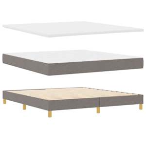 Postel s boxspringem s matrací s čelo Taupe 180 x 200 cm textil - obrázek 4