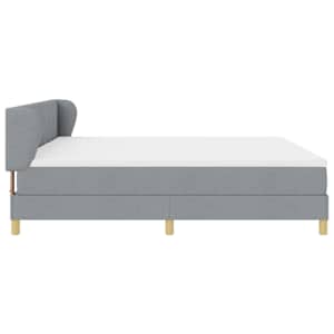 Postel s boxspringem s čelo Světle šedá 200 x 200 cm textil - obrázek 8
