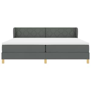 Postel s boxspringem s čelo Tmavě šedá 200 x 200 cm textil - obrázek 7