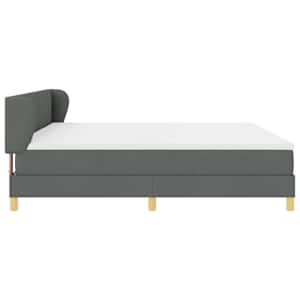 Postel s boxspringem s čelo Tmavě šedá 200 x 200 cm textil - obrázek 8