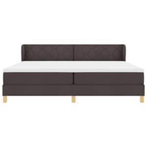 Postel s boxspringem s čelo Tmavě hnědá 200 x 200 cm textil - obrázek 7