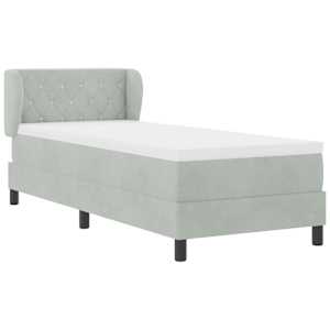 Postel s boxspringem s čelo Světle šedá 80 x 200 cm samet - obrázek 6