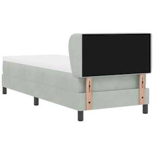 Postel s boxspringem s čelo Světle šedá 80 x 200 cm samet - obrázek 9
