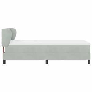 Postel s boxspringem s čelo Světle šedá 80 x 200 cm samet - obrázek 8