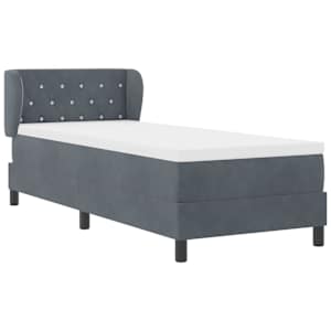 Postel s boxspringem s čelo Tmavě šedá 80 x 200 cm samet - obrázek 6