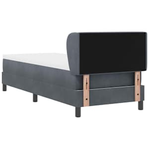 Postel s boxspringem s čelo Tmavě šedá 80 x 200 cm samet - obrázek 9