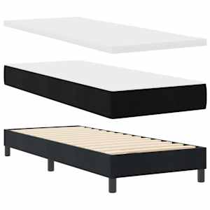 Postel s boxspringem s čelo Černá 80 x 200 cm samet - obrázek 4