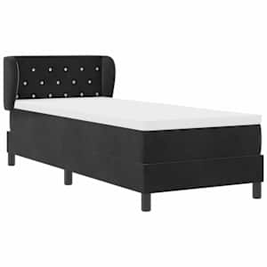 Postel s boxspringem s čelo Černá 80 x 200 cm samet - obrázek 6