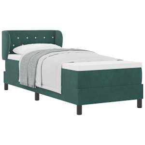Postel s boxspringem s čelo Tmavě zelená 80 x 200 cm samet - obrázek 2