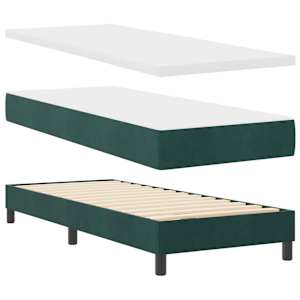 Postel s boxspringem s čelo Tmavě zelená 80 x 200 cm samet - obrázek 4