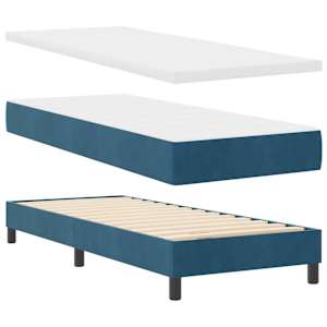 Postel s boxspringem s čelo Tmavě moddrá 80 x 200 cm samet - obrázek 4