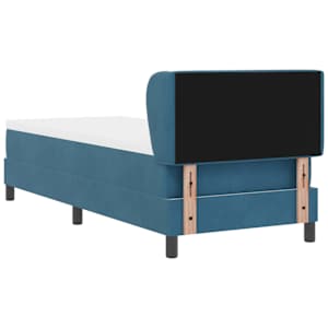 Postel s boxspringem s čelo Tmavě moddrá 80 x 200 cm samet - obrázek 8