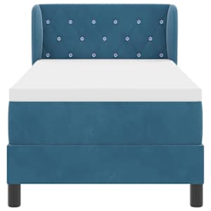 Postel s boxspringem s čelo Tmavě moddrá 80 x 200 cm samet - obrázek 6