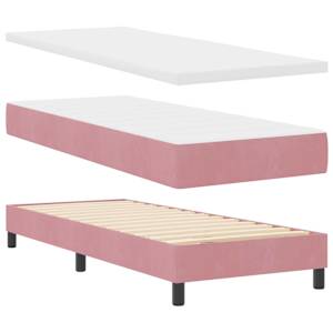Postel s boxspringem s čelo Růžová 80 x 200 cm samet - obrázek 4