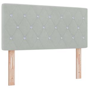 Postel s boxspringem s čelo Světle šedá 90 x 190 cm samet - obrázek 5